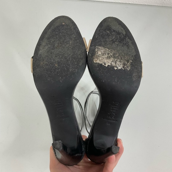 Tibi New York Amber Nude and Silver Ankle Strap Heels Size 38 - Picture 6 of 8